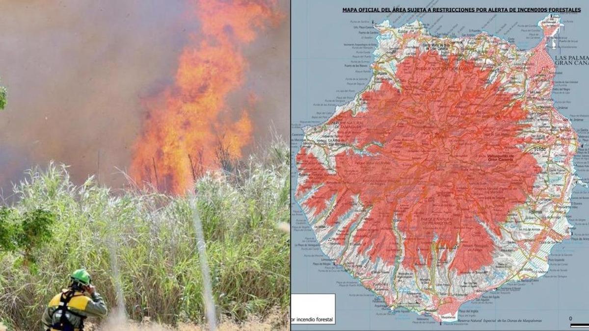 Canarias activa la alerta por riesgo de incendios forestales en cinco islas ante el repunte del calor
