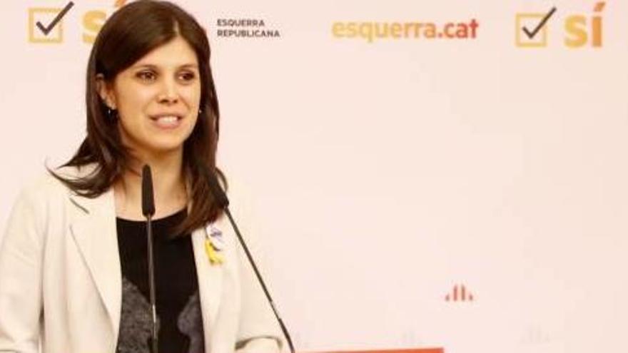 La portaveu d&#039;ERC, Marta Vilalta, durant la seva compareixença d&#039;ahir