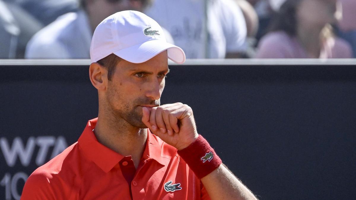 Novak Djokovic, en su derrota contra Alejandro Tabilo en Roma