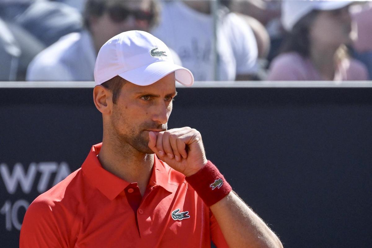 Novak Djokovic, en su derrota contra Alejandro Tabilo en Roma
