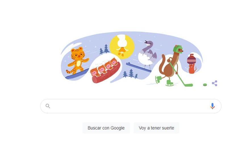 El doodle de Google da la bienvenida a los Juegos Olímpicos de Invierno 2022.