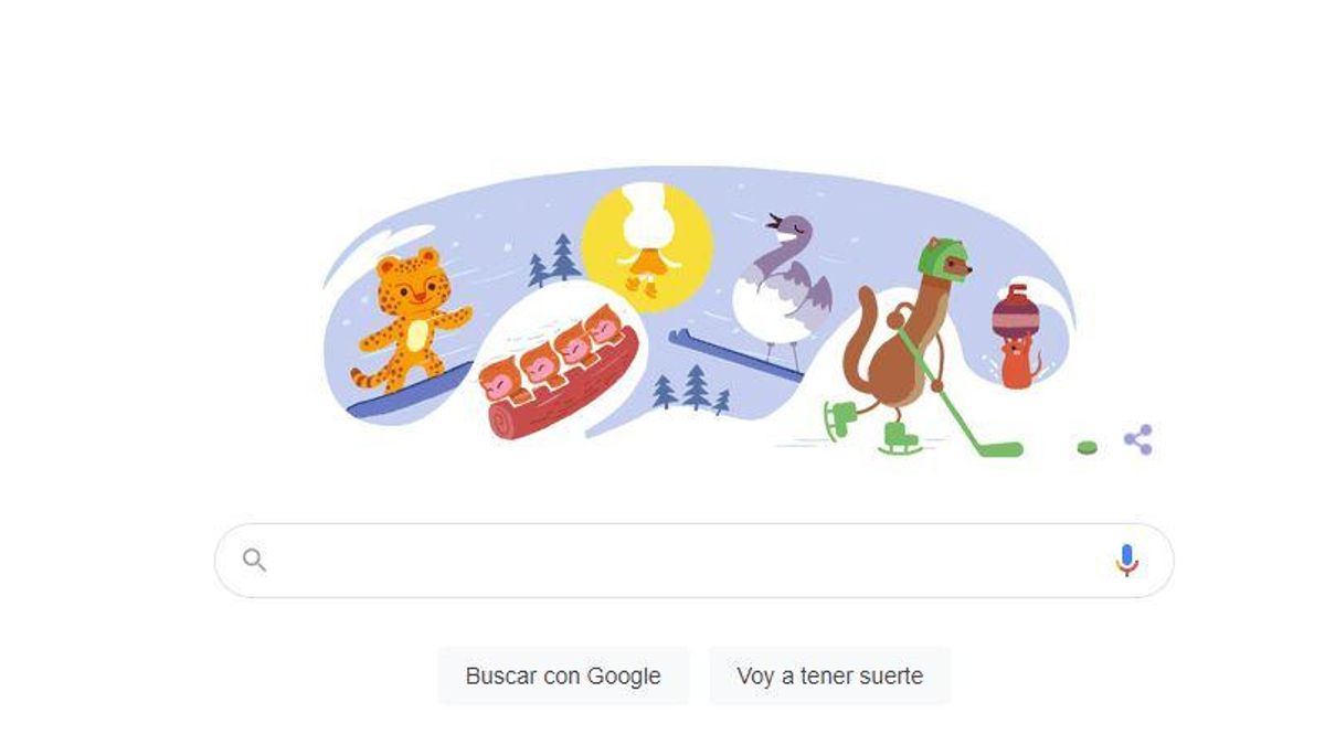 El doodle de Google da la bienvenida a los Juegos Olímpicos de Invierno 2022.