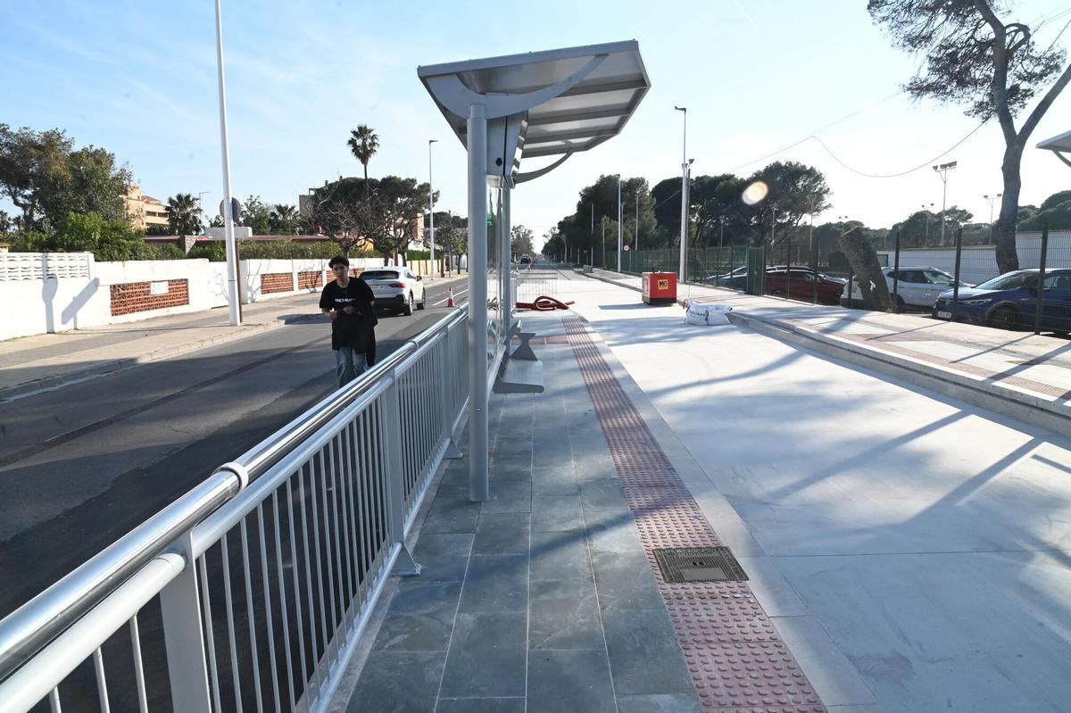 Obras del paso del TRAM por la zona costera de Castelló.