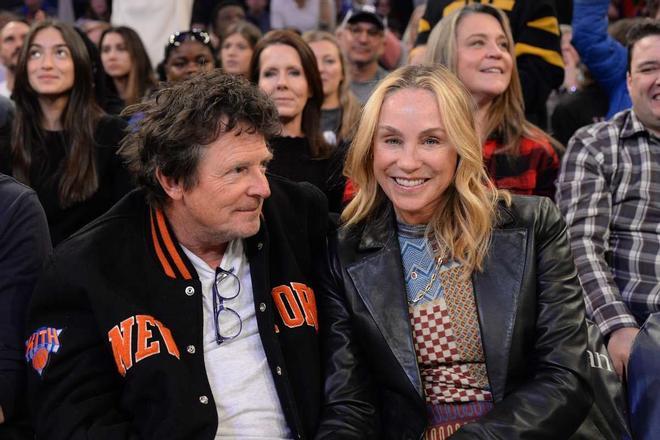 Michael J Fox con su mujer, Tracy Pollan