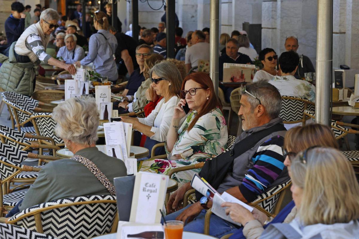 Una terrassa d’un bar de Girona.