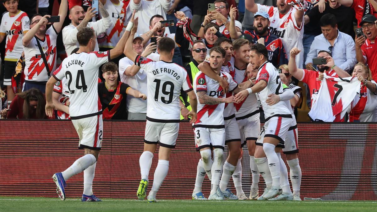 Rayo Vallecano, en la goleada al AEK Atenas (3-0) en la ida de los cuartos de final de la Conference League