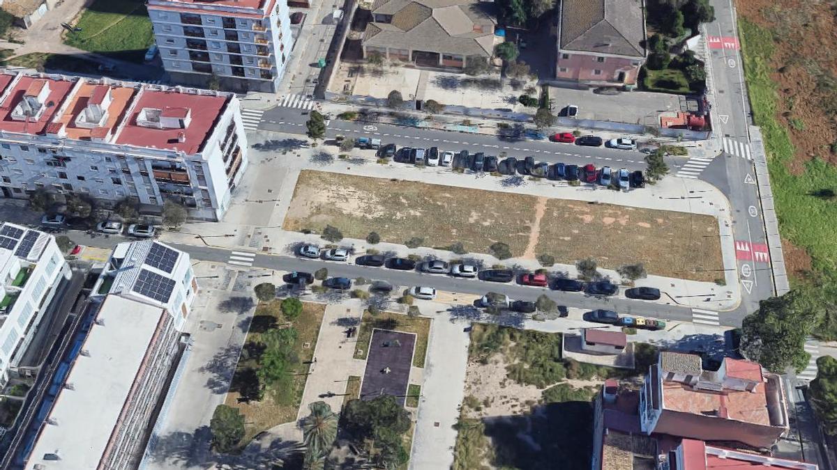 Vista aérea del solar donde irá la zona verde.
