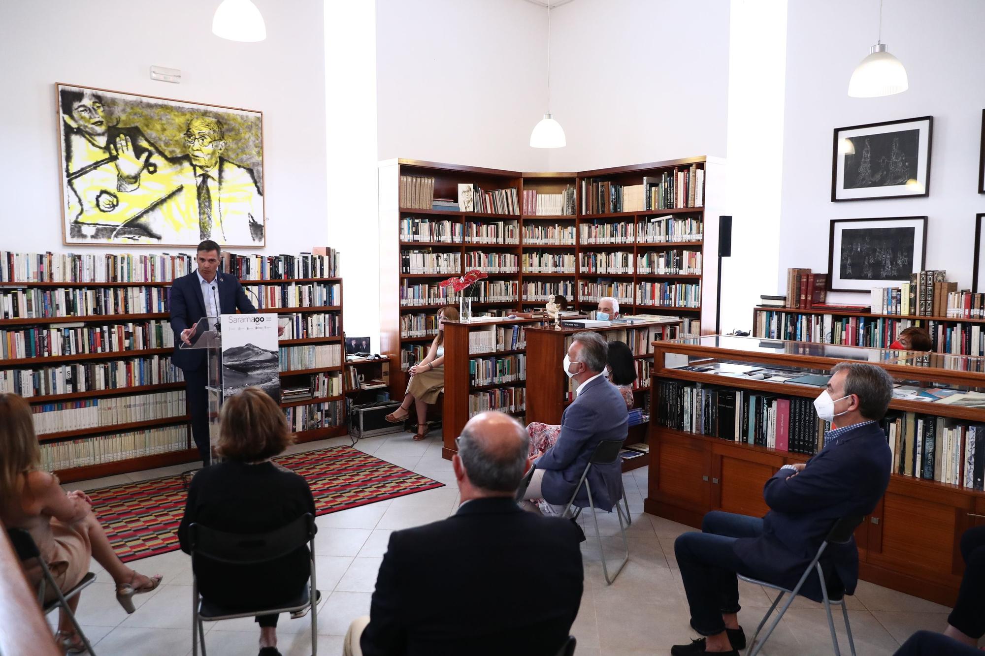 Pedro Sánchez participa en el acto de presentación del centenario de José Saramago (11/08/2021)