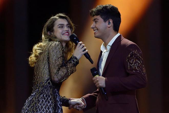 Amaia y alfred, entre miradas y sonrisas en Eurovisión 2018