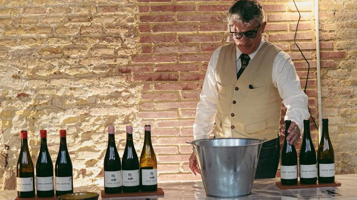 Marc Bournazeau, un dels propietaris del celler Terra Remota, durant una presentació dels seus vins a Barcelona el passat 13 d’abril.