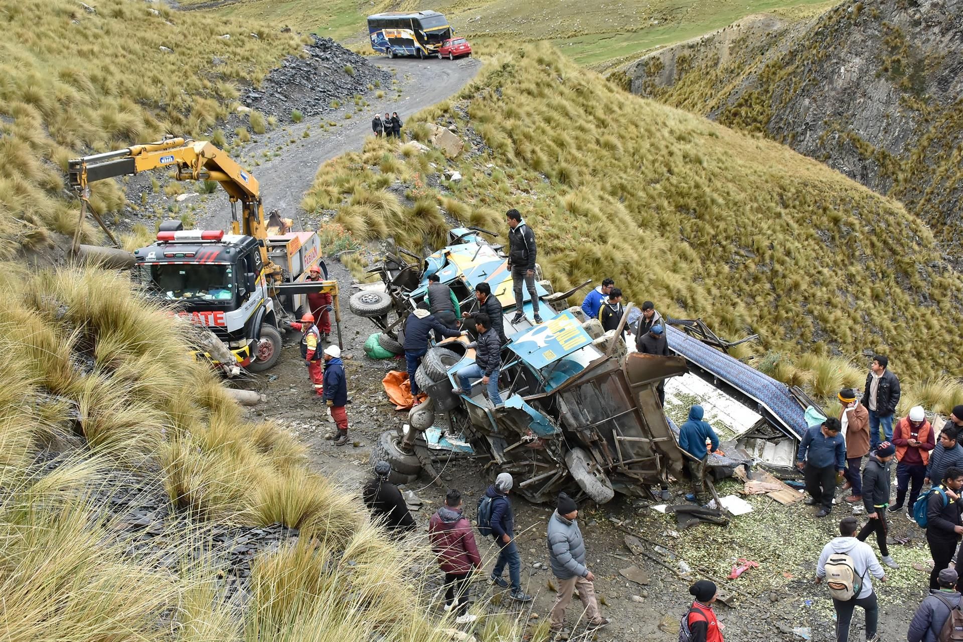 Imagen de archivo de un acicdente de autobús en Bolivia.