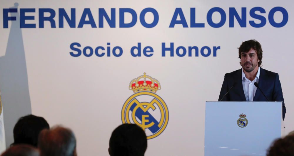 Fernando Alonso, socio de honor del Real Madrid