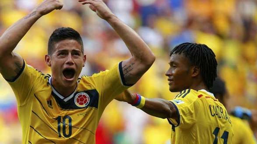 James Rodríguez celebra su gol.