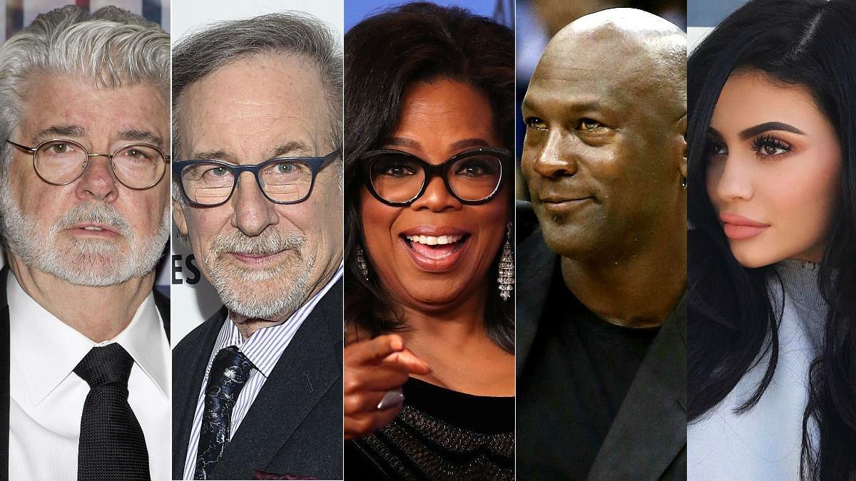 Lucas, Spielberg, Winfrey, Jordan y Jenner, los famosos más ricos del 2018, según 'Forbes'.