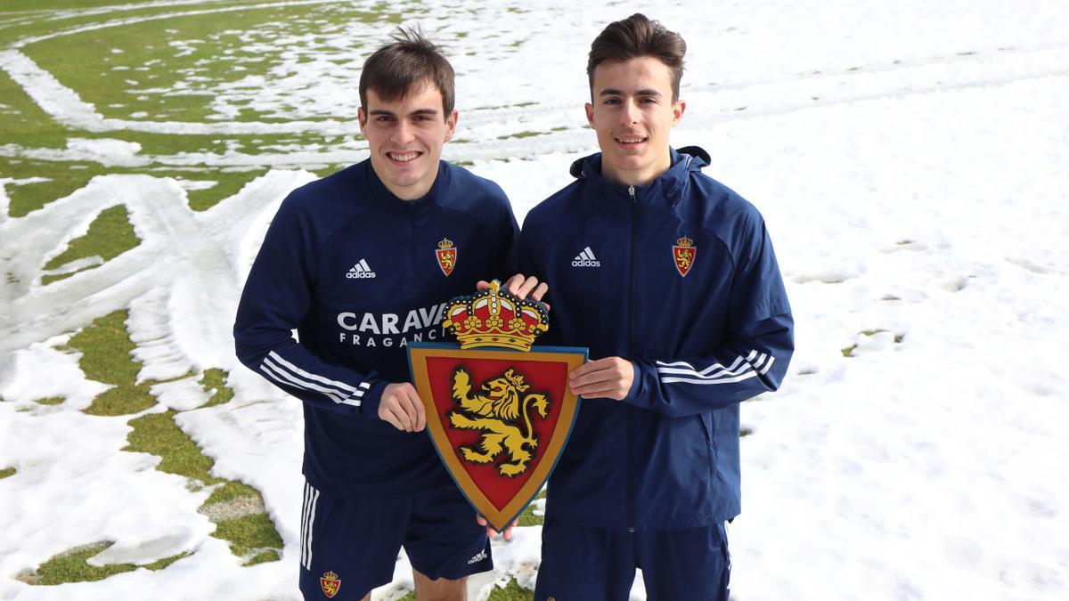 Francho y Francés posan en un entrenamiento en enero pasado en la Ciudad Deportiva.