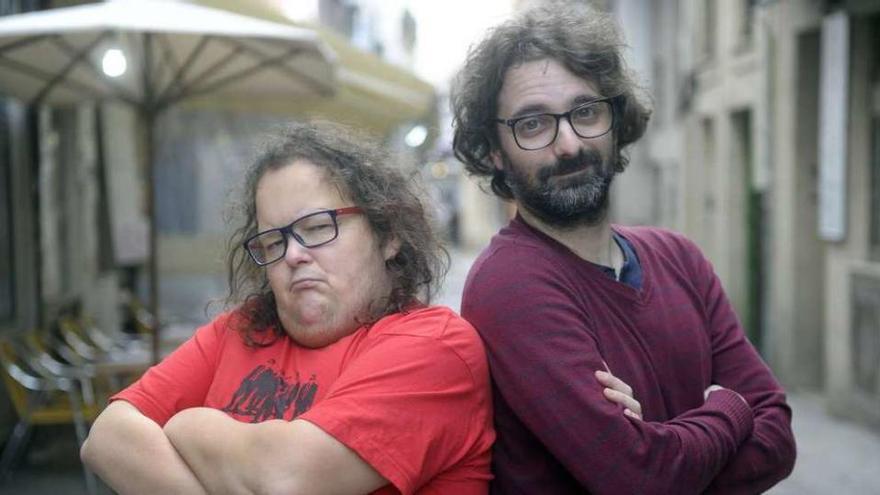 Pedro Brandariz e Víctor Grande, onte na Coruña.