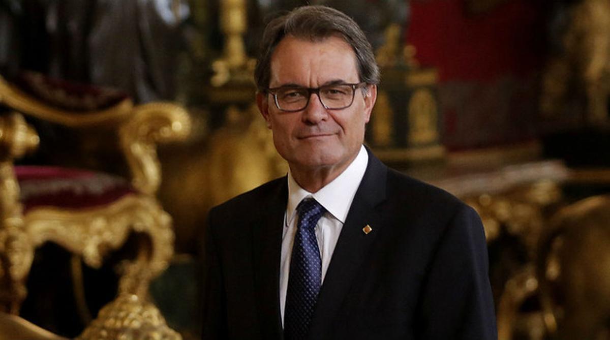 El president Artur Mas, al Palau Reial, després de la proclamació de Felip VI com a nou rei, aquest dijous.