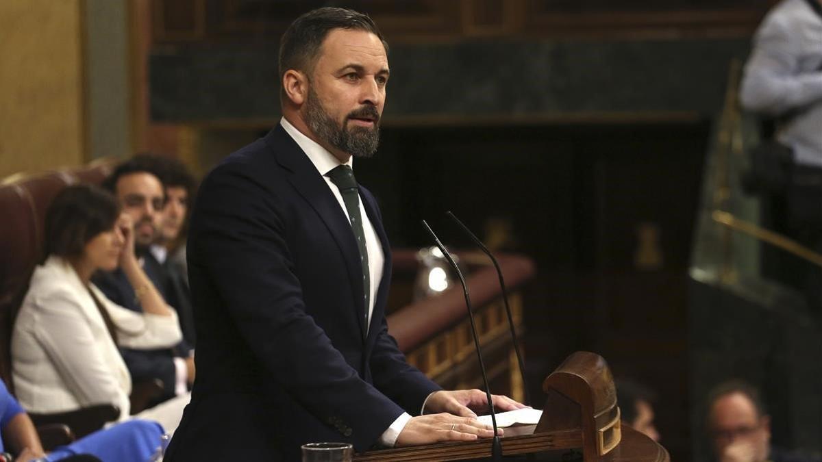 Santiago Abascal, en la última jornada de la investidura.