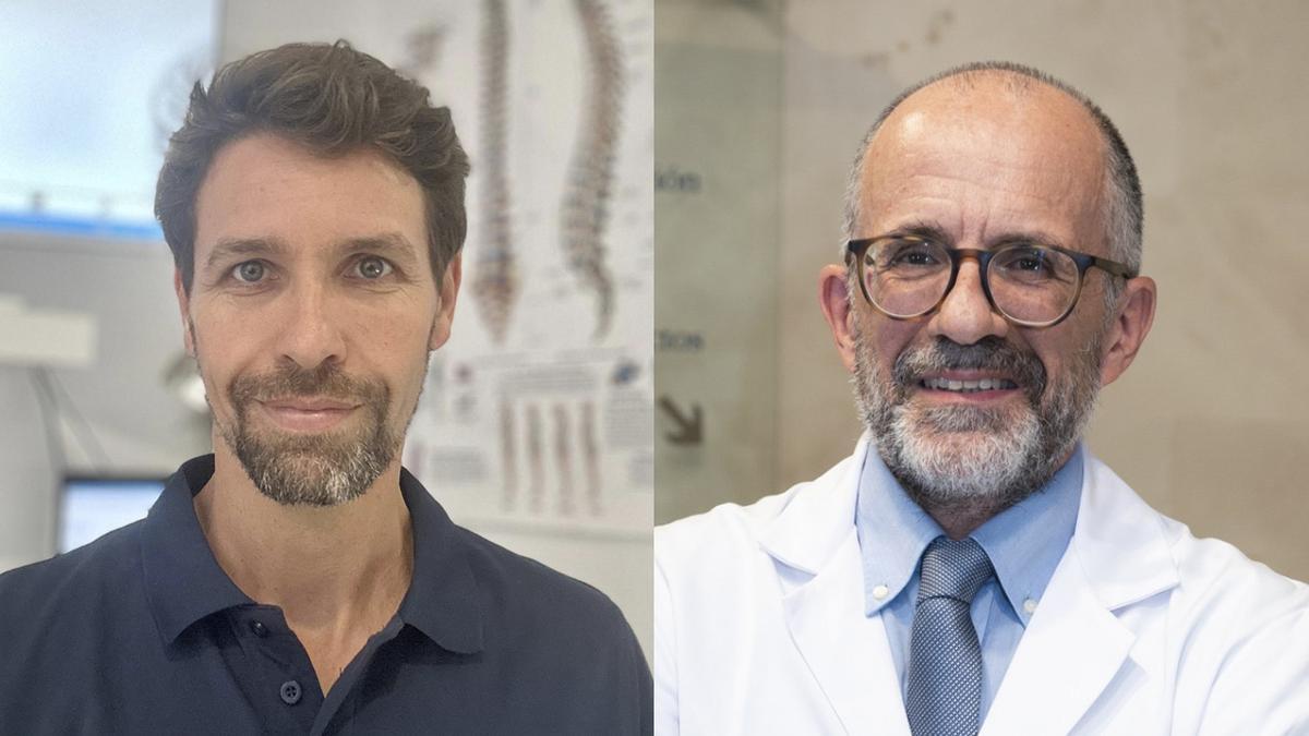 El experto en actividad física y readaptación Andreu Galmés, y el doctor Mario Gestoso, especialista en dolor de espalda.