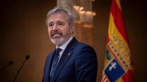 El presidente en funciones del Gobierno de Aragón, Jorge Azcón, durante su discurso institucional del Día de Aragón.