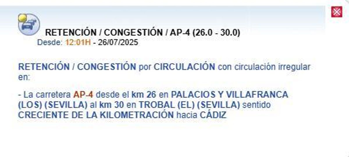 Retenciones kilométrica en la AP-4