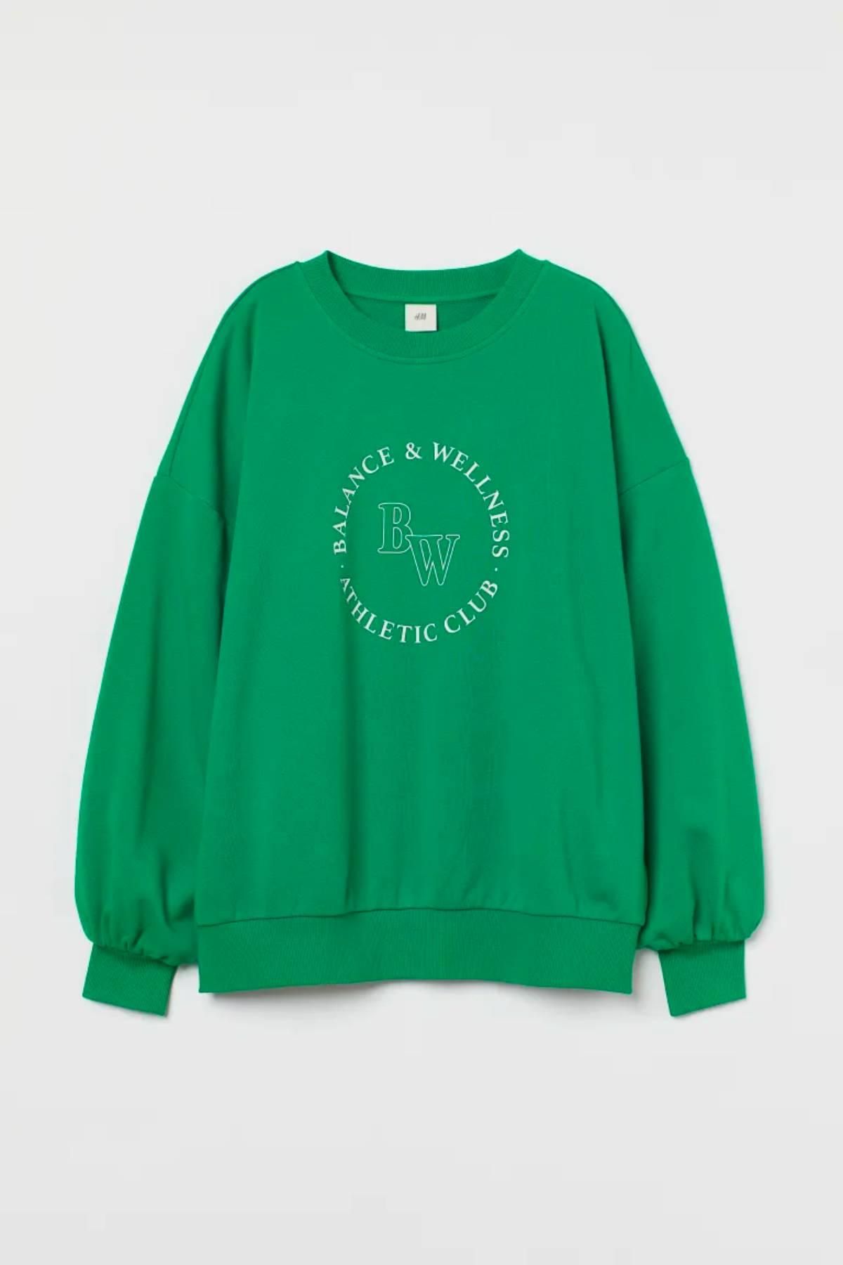 Sudadera verde con mensaje de H&M