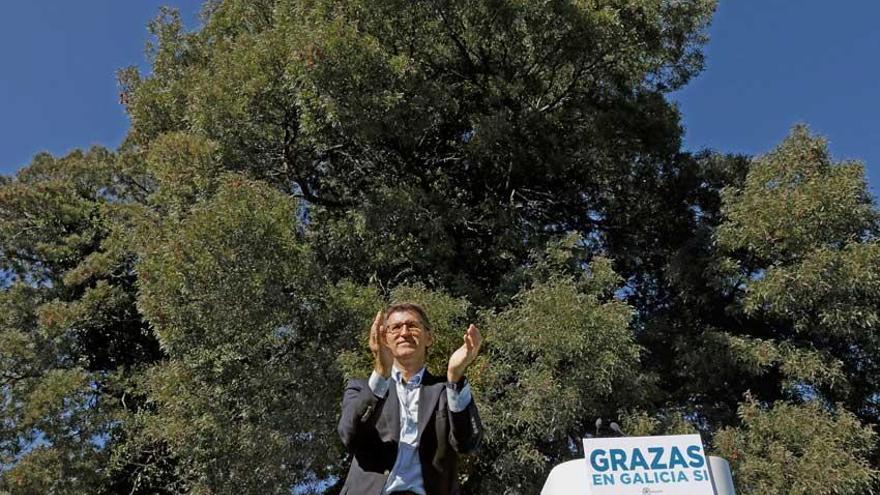 Alberto Núñez Feijóo durante la reunión de la junta directiva del PPdeG.