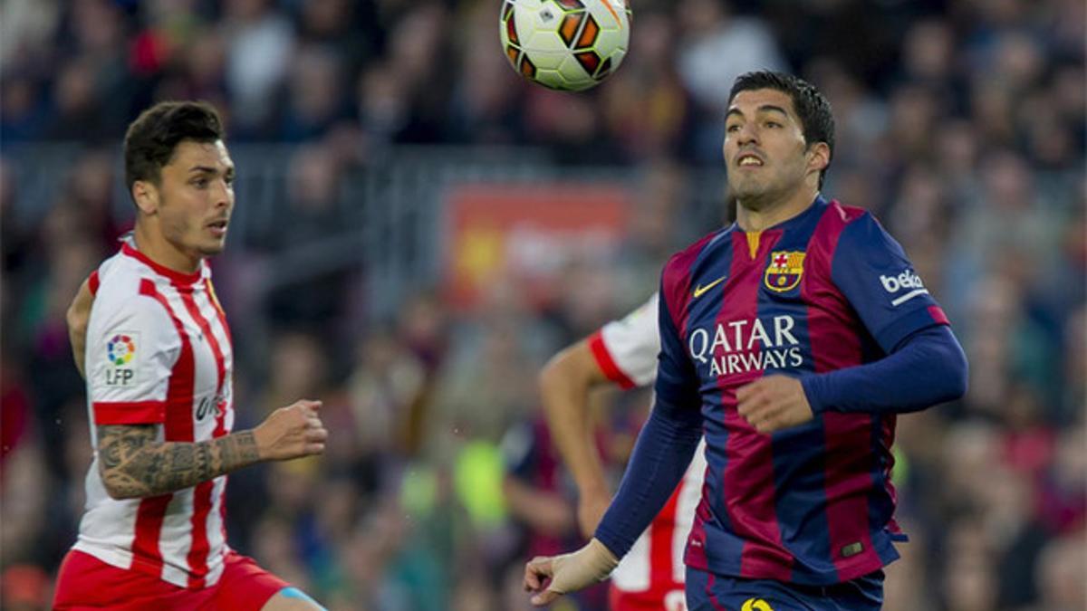 Luis Suárez marcó el segundo gol del FC Barcelona ante el Almería