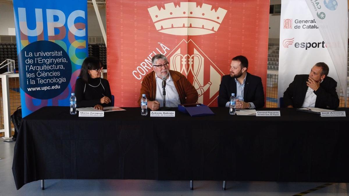 Presentación de la edición 33 de los Campeonatos de Catalunya Universitarios y de Cornellà como Vila Esportiva Universitària 2018, este martes en la ciudad del Baix Llobregat.