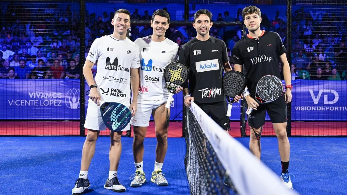 Di Nenno y Nieto, junto a sus rivales, Sanyo y Tapia