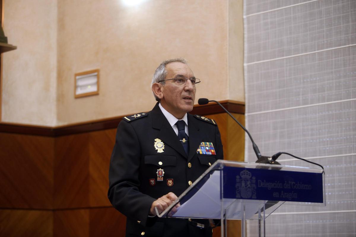 El Director Adjunto Operativo (dao) de la Policía, José Ángel González, durante su toma de posisión como jefe superior de la Policía en Aragón en el mes de mayode 2017.