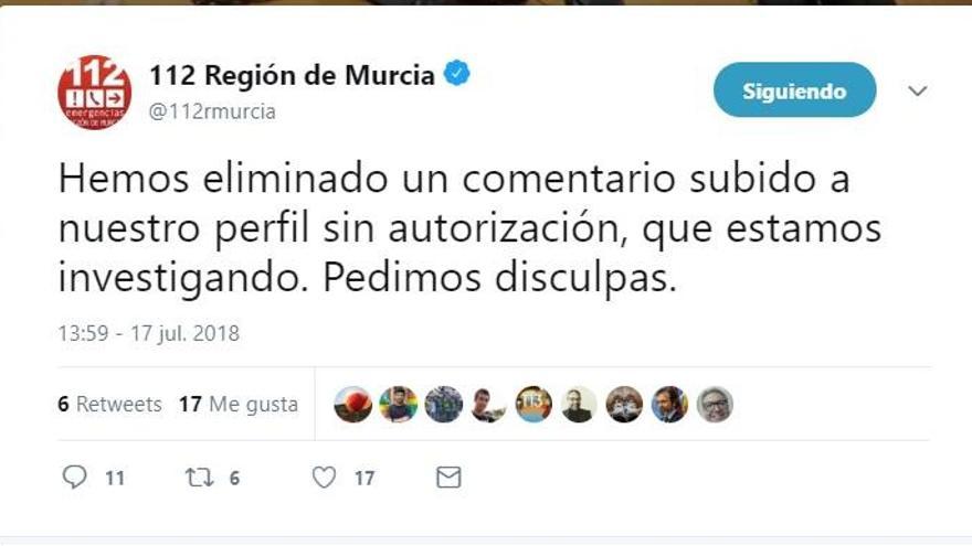 El tuit de disculpas.