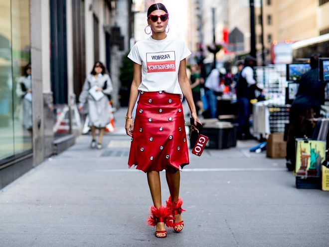 Street-style en NYFW: pasión por el rojo