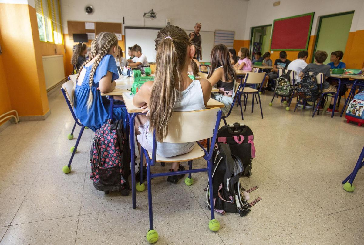 Un aula de un colegio de Alicante
