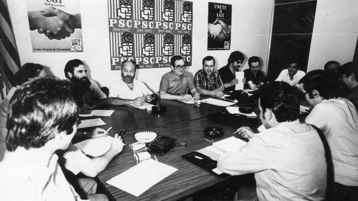 Primera reunión de la primera ejecutiva del PSC, en julio de 1978