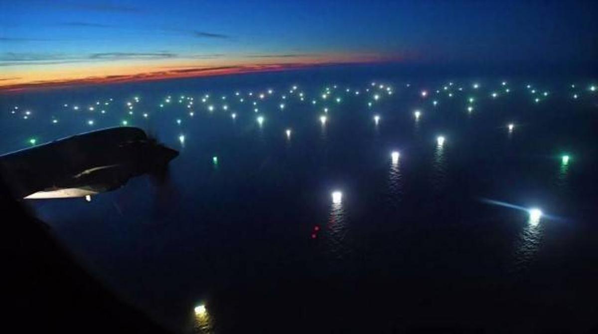 La milla 201 argentina, desde un avión de la Armada