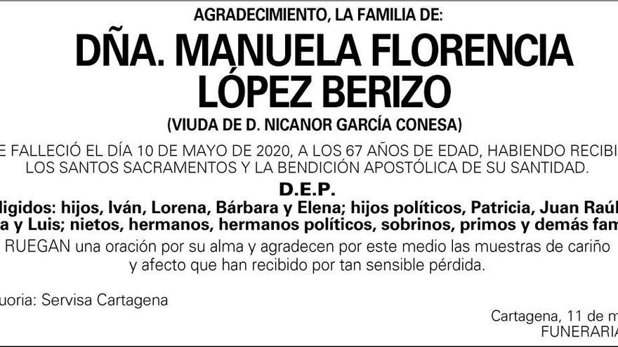 Dª Manuela Florencia López Berizo