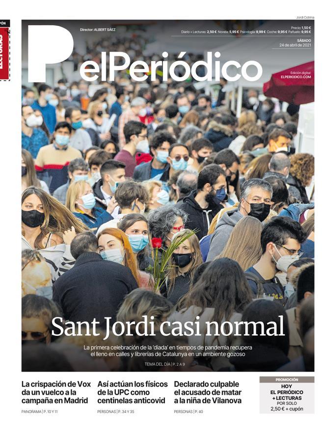 La portada d’EL PERIÓDICO del 24 d’abril del 2021