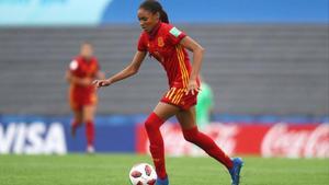 Salma Paralluelo, con la selección española sub-17 campeona del mundo.