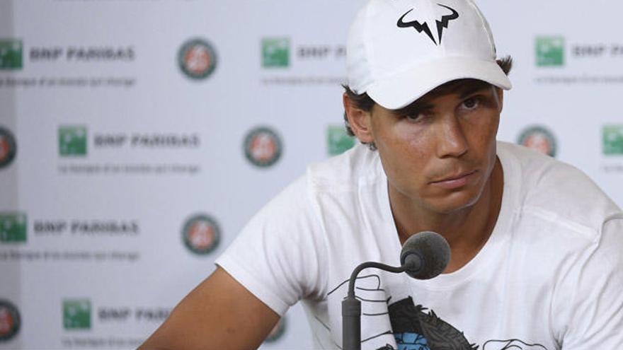 Rafa Nadal, durante su comparecencia.