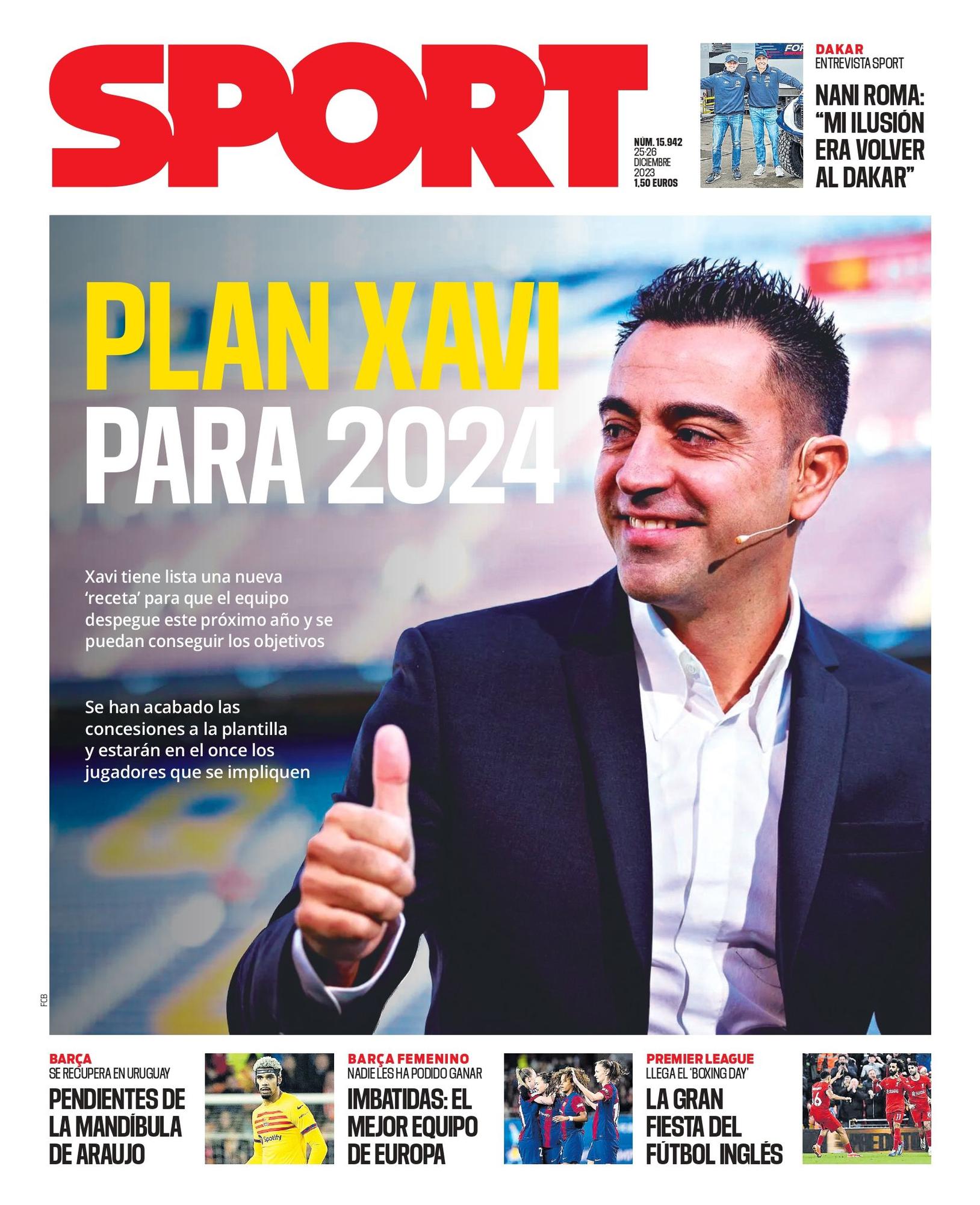 Esta es la portada de SPORT