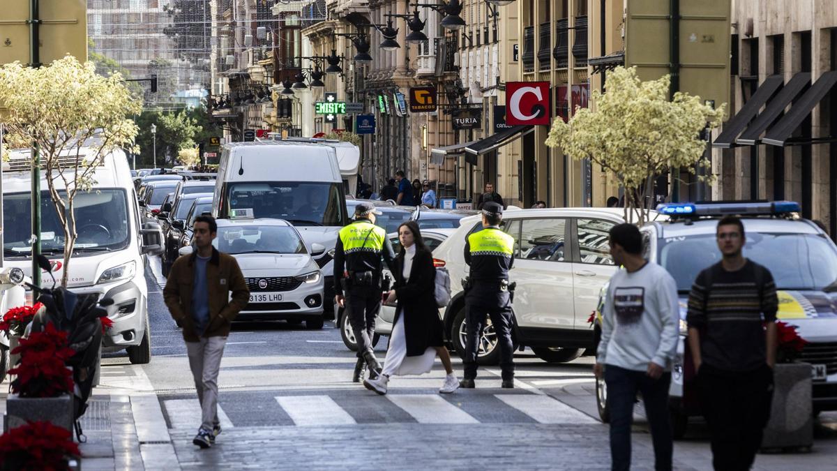 Tránsito rodado en el centro de València