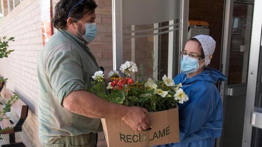 La Diputación de Huesca distribuye 1.500 flores a las 58 residencias de la provincia