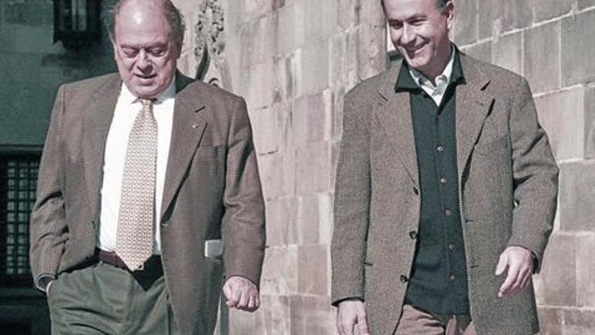 Jordi Pujol y Duran Lleida, en el Palau de la Generalitat, el 8 de febrero de 1997.