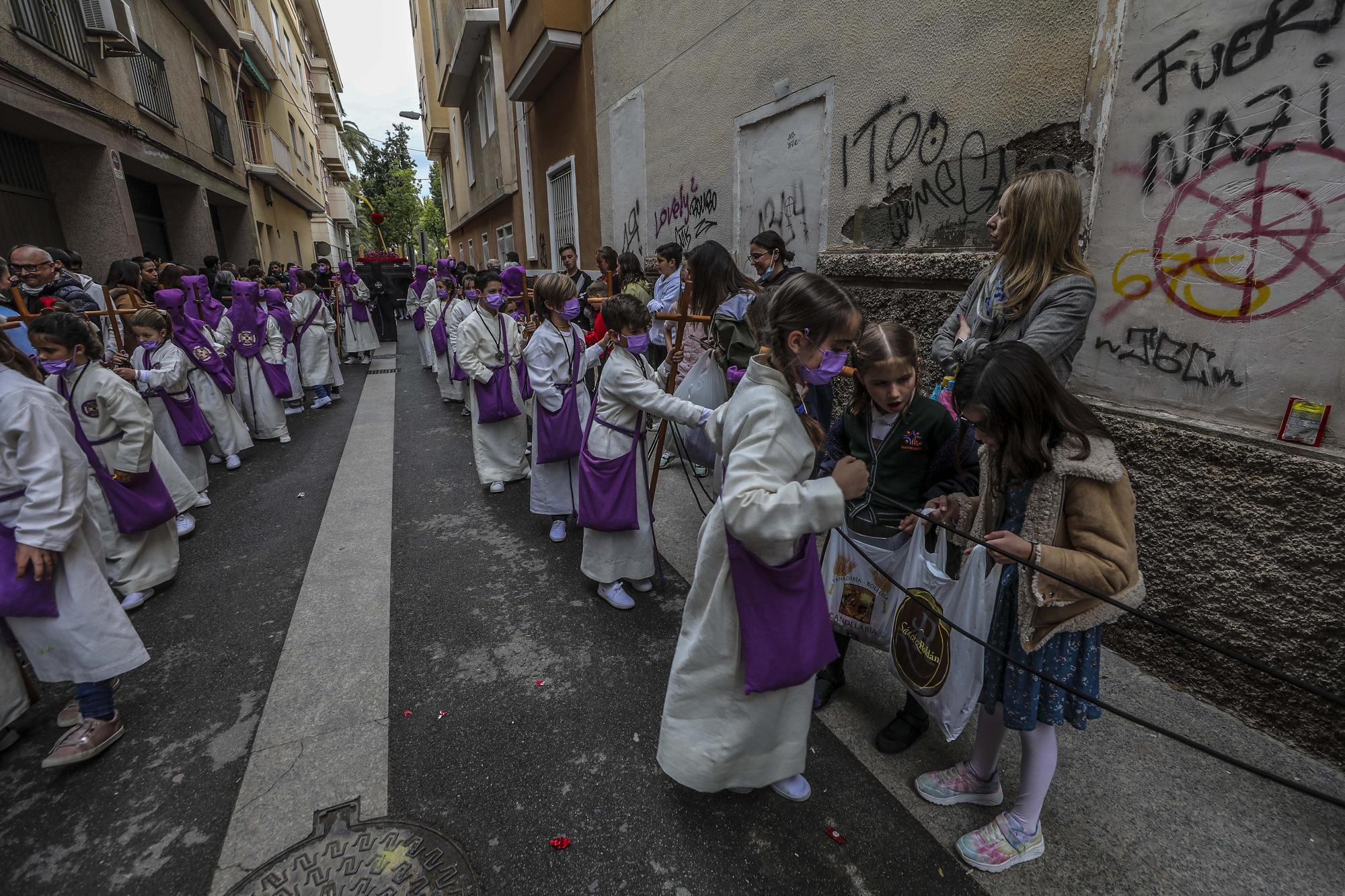 Elche Procesiones Miercoles Santo:Procesion de las Jesuitinas,Cristo del Amor Salesianos,Misa Mare de Deu de les Bombes,Nuestro Padre Jesus Rescatado.