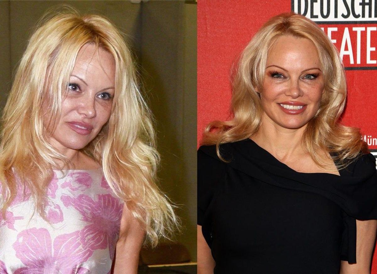 Pamela Anderson, con y sin maquillaje