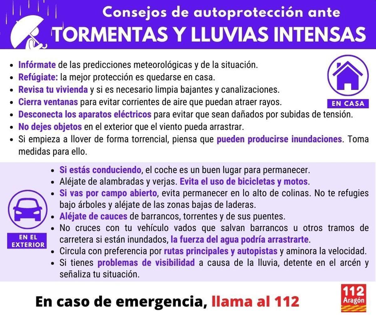 Consejos lluvias intensas y tormentas.