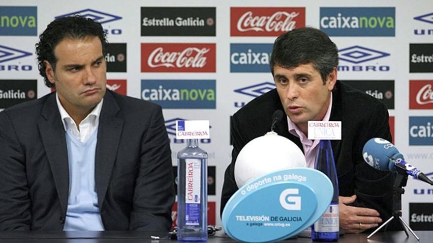 Juan Ramón López Caro y Juan José Maqueda durante la rueda de prensa celebrada ayer.