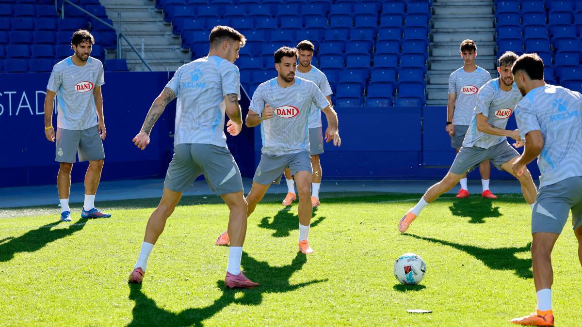 Último entrenamiento del Espanyol antes de recibir al Real Betis