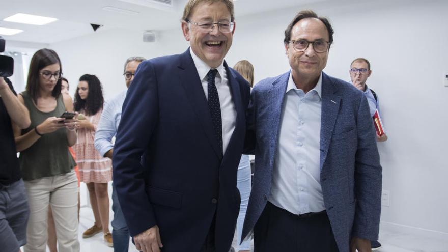 El presidente de la Generalitat, Ximo Puig, y el conseller de Hacienda, Vicent Soler.